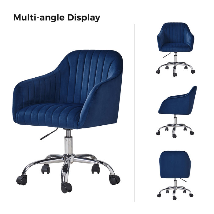 Mercer41 Vernese Modern Velvet Task Chair with Tufted Back Wayfair